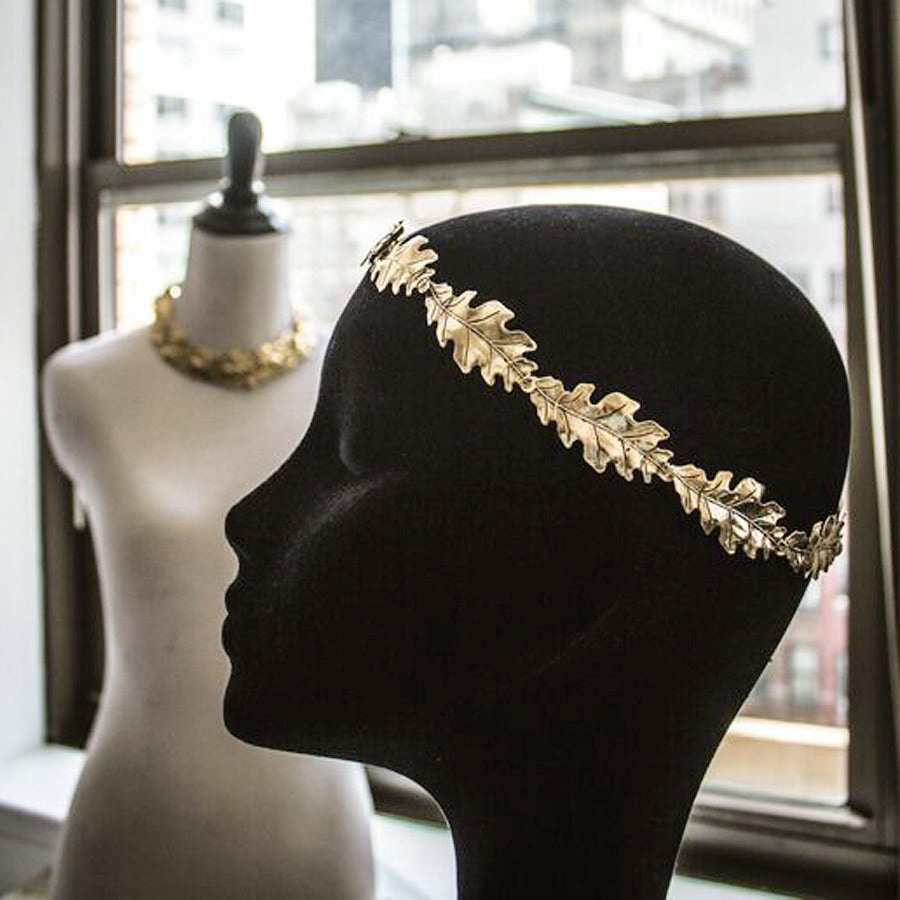 Oak Wreath - Gold - Ellen Hunter NYC - Luxury Bridal Jewelry
