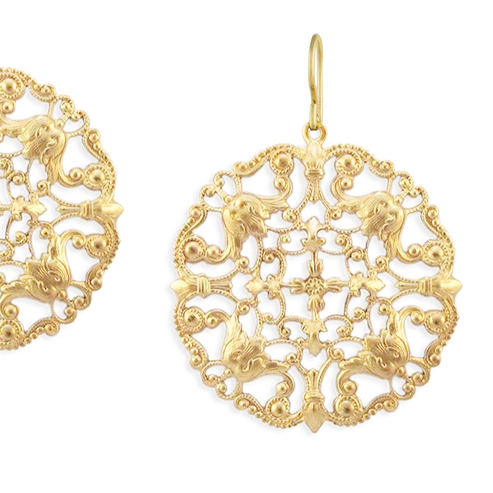 Bekah Earrings - Gold - Ellen Hunter NYC - Luxury Bridal Jewelry