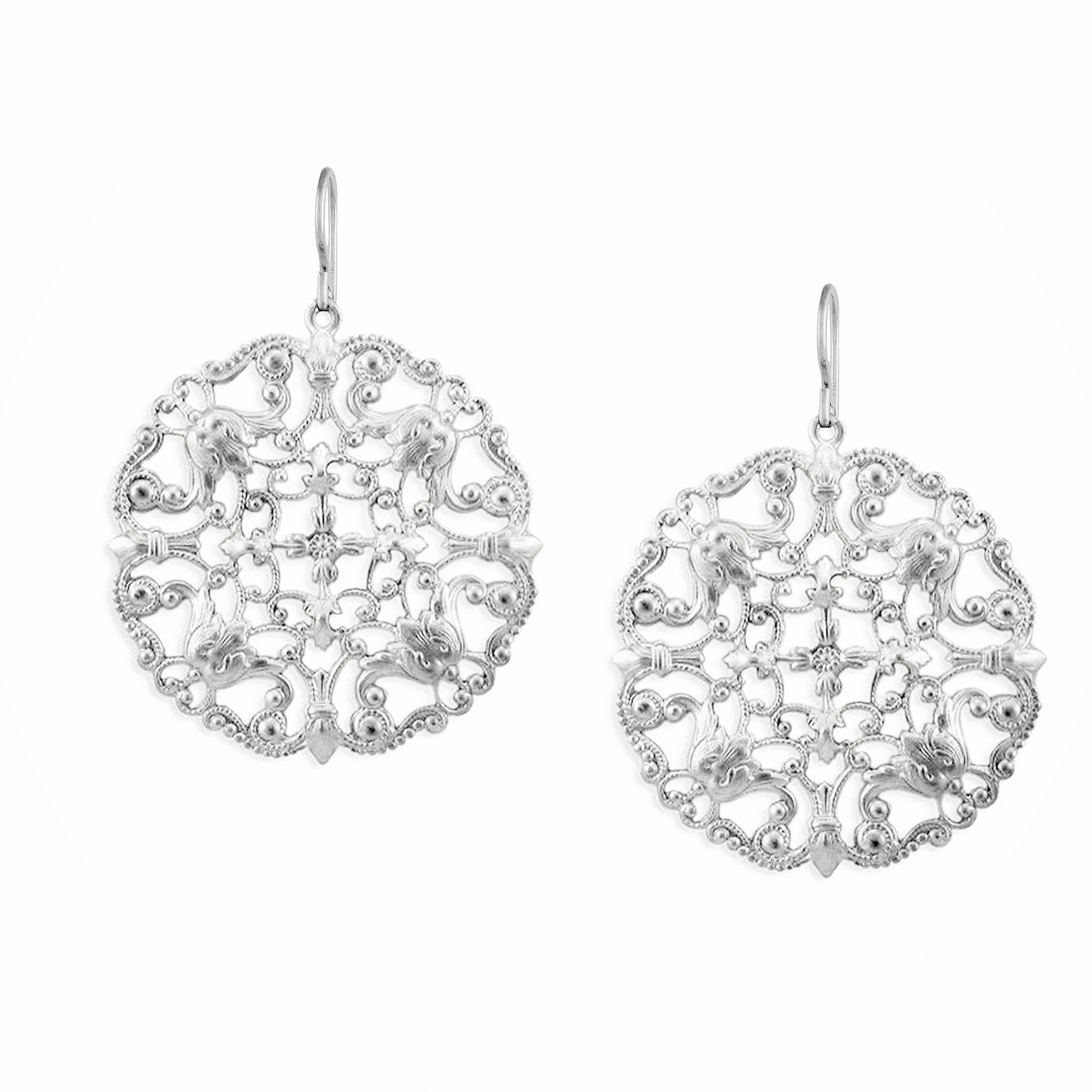 Bekah Earrings - Silver - Ellen Hunter NYC - Luxury Bridal Jewelry