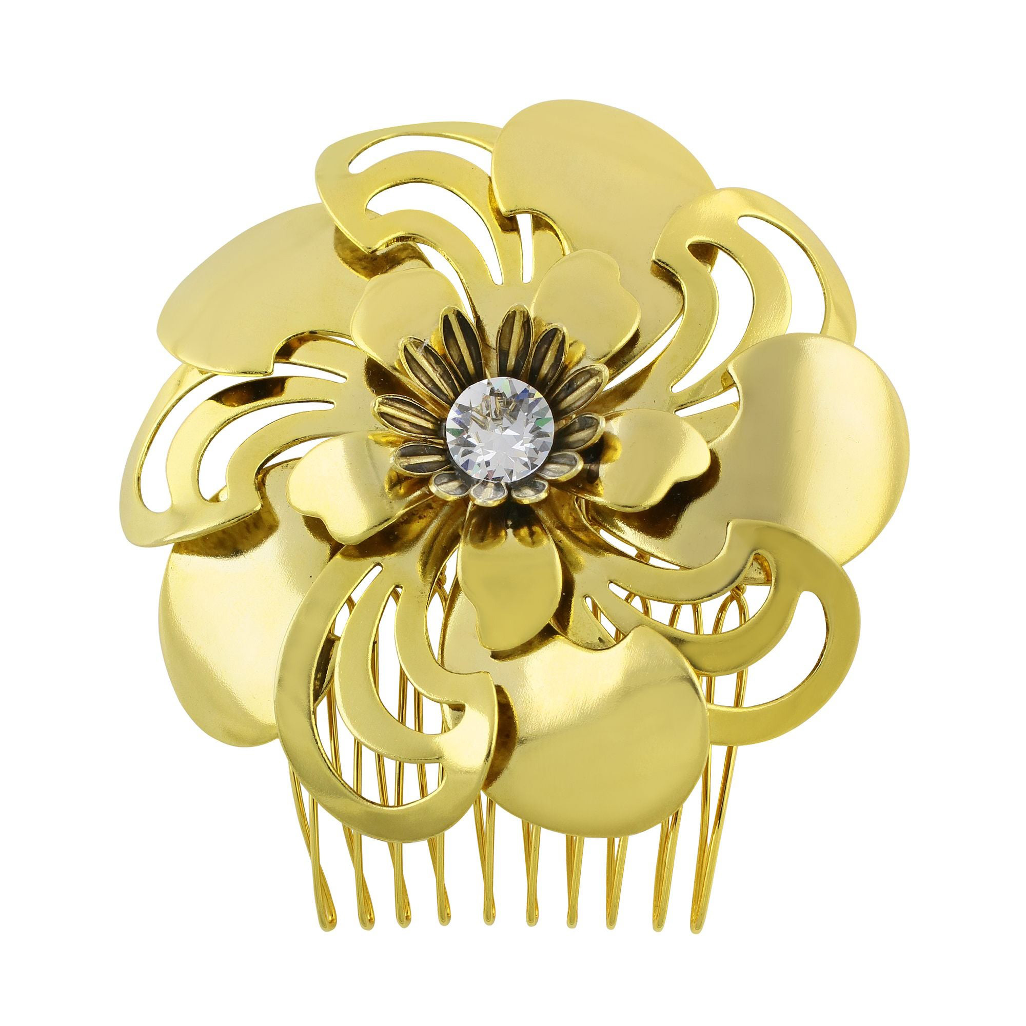 Coco Comb - Gold - Ellen Hunter NYC - Luxury Bridal Jewelry