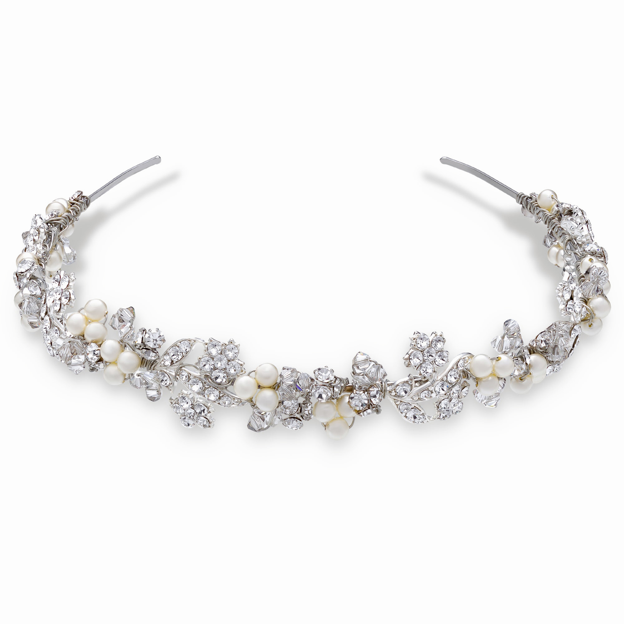 Jessica Headband - Silver - Ellen Hunter NYC - Luxury Bridal Jewelry