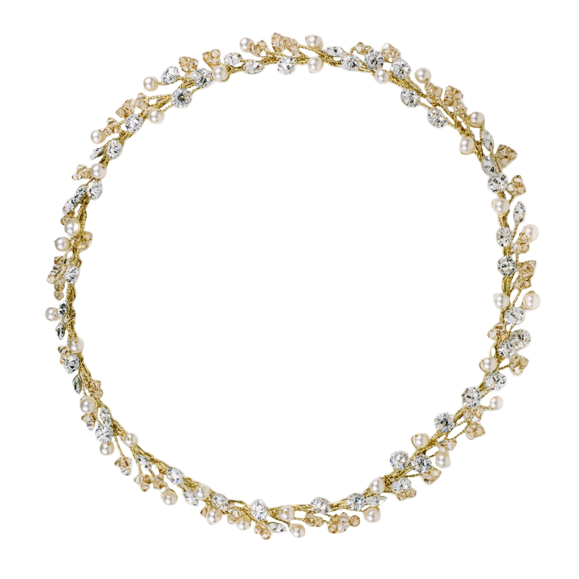 Kourtney Wreath - Gold - Ellen Hunter NYC - Luxury Bridal Jewelry