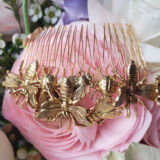 Ladybug Picnic Comb - Gold - Ellen Hunter NYC - Luxury Bridal Jewelry