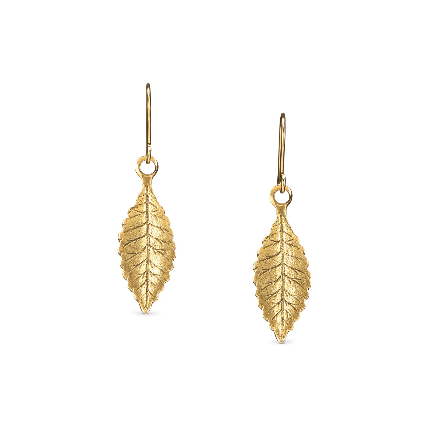 Leaf Earrings - Gold - Ellen Hunter NYC - Luxury Bridal Jewelry