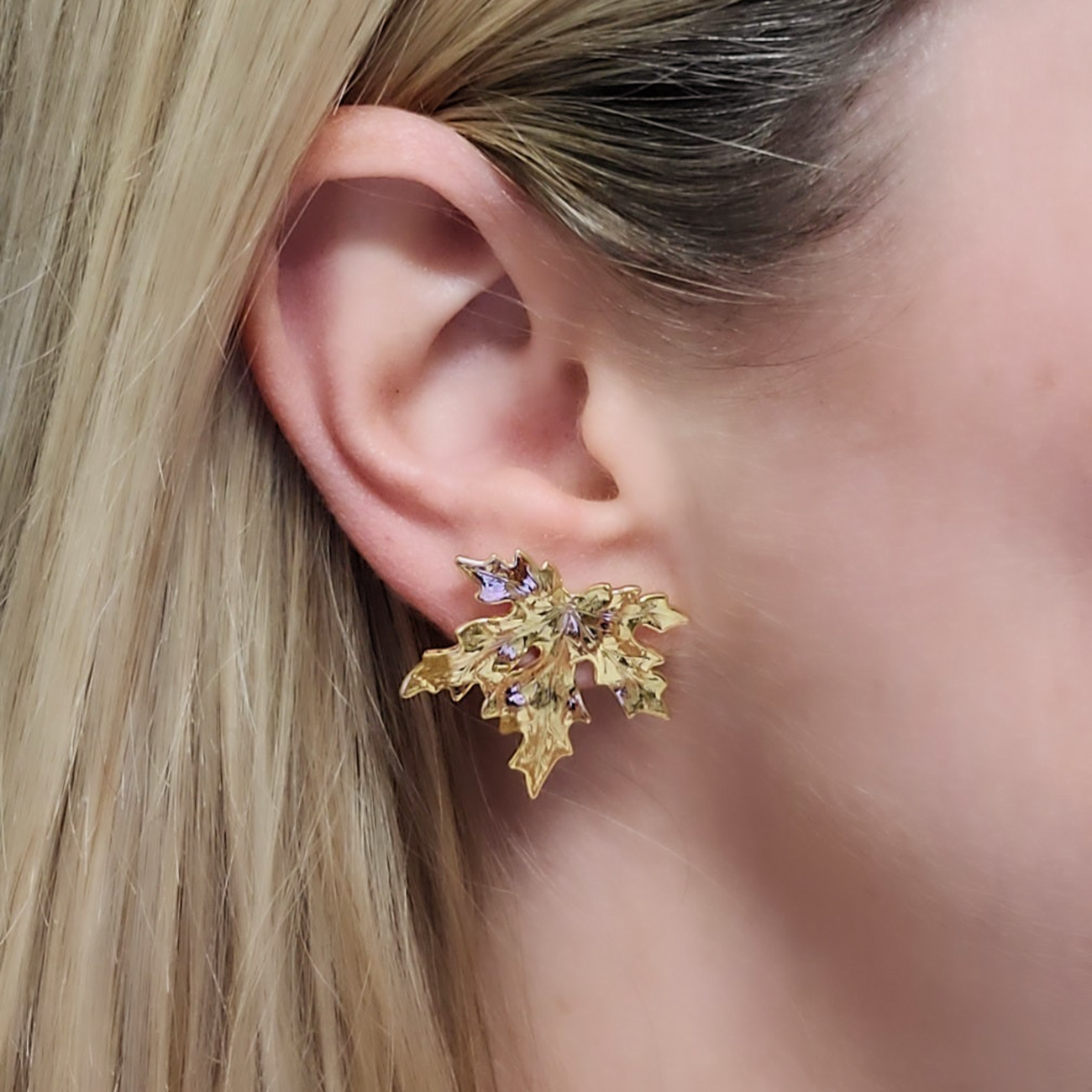 Maple Earrings - Gold - Ellen Hunter NYC - Luxury Bridal Jewelry