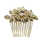 Mona Comb - Gold - Ellen Hunter NYC - Luxury Bridal Jewelry