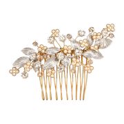 Nancy Comb - Gold - Multi-colored - Ellen Hunter NYC - Luxury Bridal Jewelry