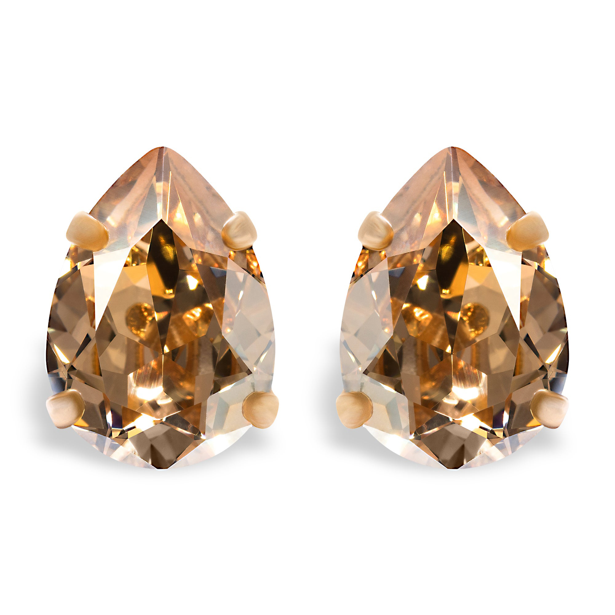 Perfect Pear Earrings - Champagne - Ellen Hunter NYC - Luxury Bridal Jewelry
