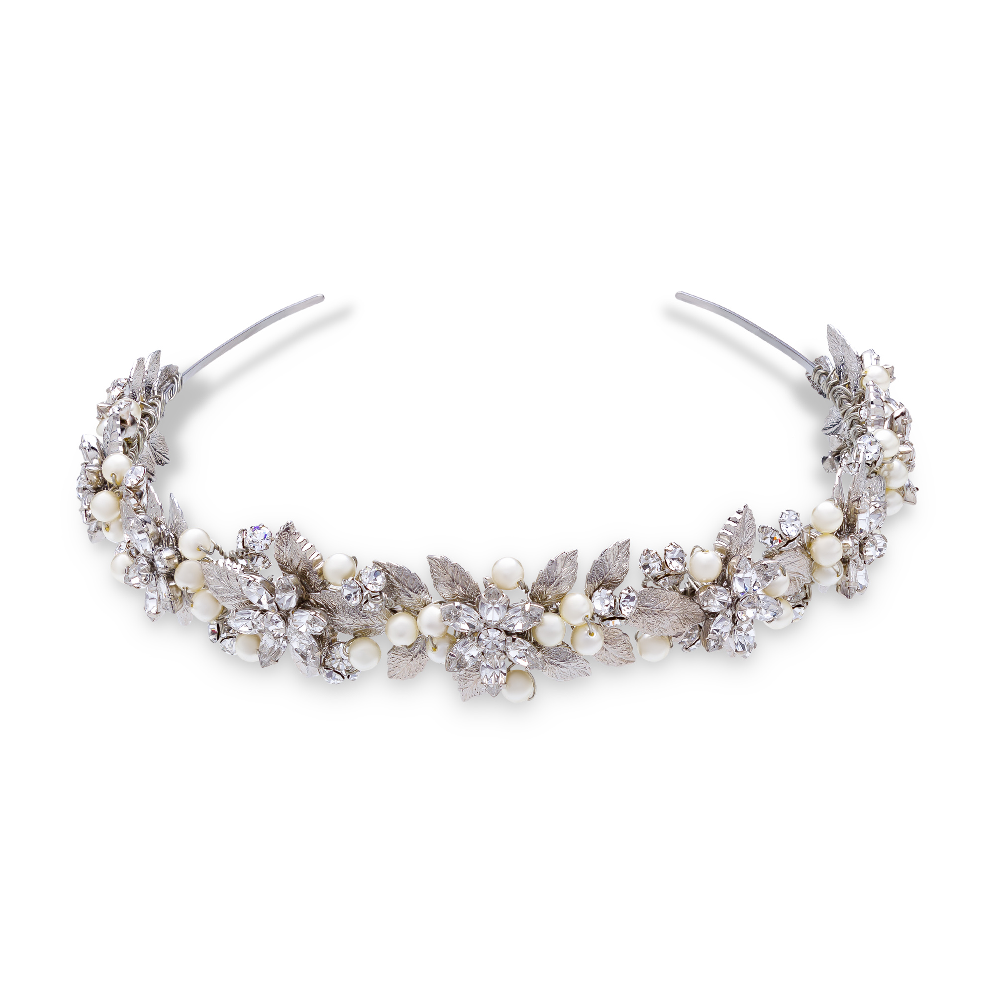 Silvia Headband - Silver - Ellen Hunter NYC - Luxury Bridal Jewelry