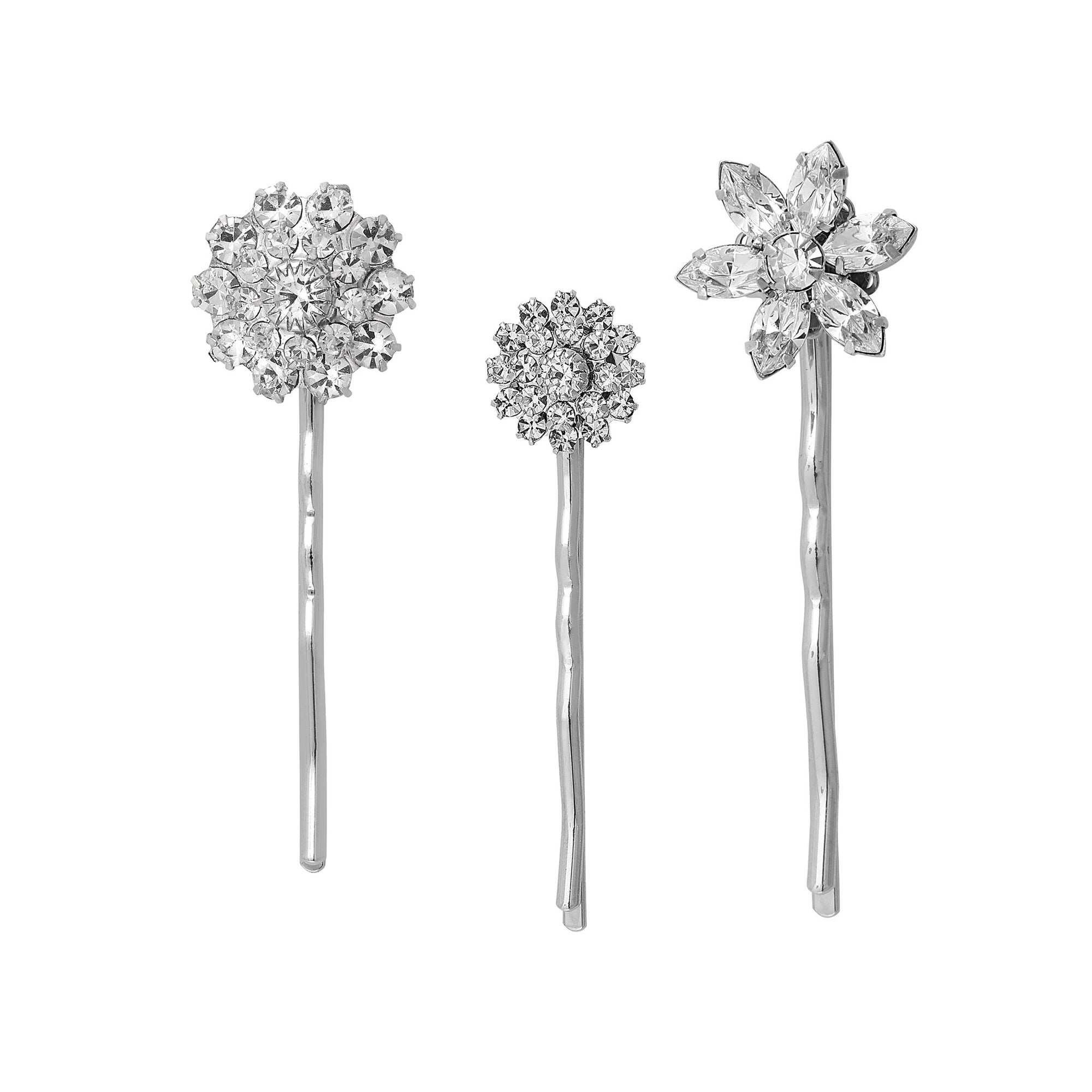 Snowfall Hairpin - Silver - Ellen Hunter NYC - Luxury Bridal Jewelry