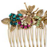 Sydney Comb - Gold - Multi-colored - Ellen Hunter NYC - Luxury Bridal Jewelry