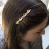 Thin Oak Comb - Gold - Ellen Hunter NYC - Luxury Bridal Jewelry