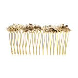Thin Oak Comb - Gold - Ellen Hunter NYC - Luxury Bridal Jewelry