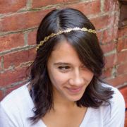 Thin Oak Headband - Gold - Ellen Hunter NYC - Luxury Bridal Jewelry