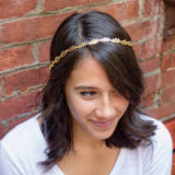 Thin Oak Headband - Gold - Ellen Hunter NYC - Luxury Bridal Jewelry