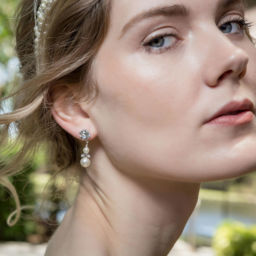 Amy Earrings - Silver - Ellen Hunter NYC - Luxury Bridal Jewelry