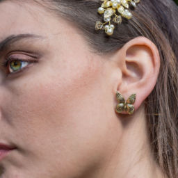 Butterfly Earrings - Gold - Ellen Hunter NYC - Luxury Bridal Jewelry