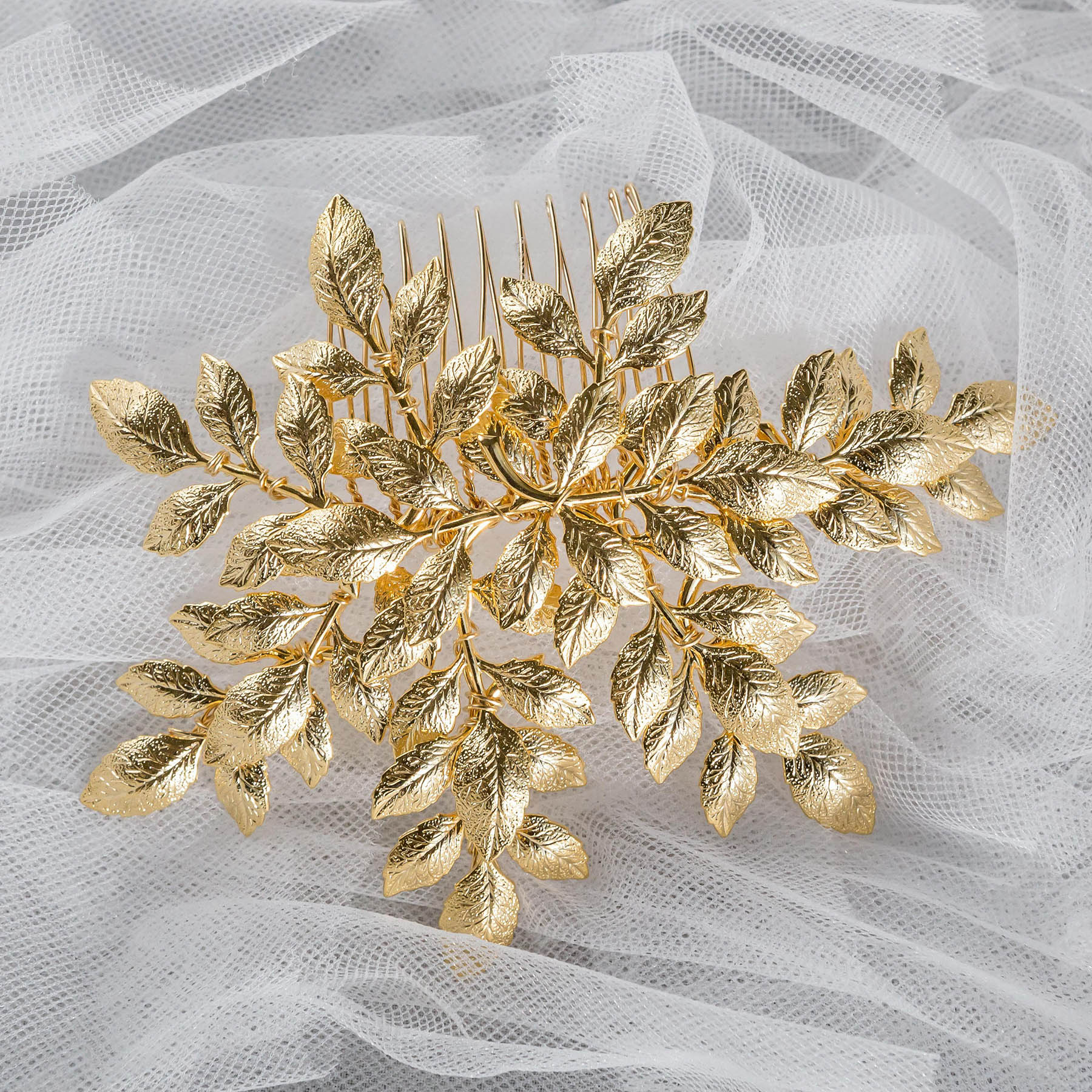 Dauphine Comb - Gold - Ellen Hunter NYC - Luxury Bridal Jewelry