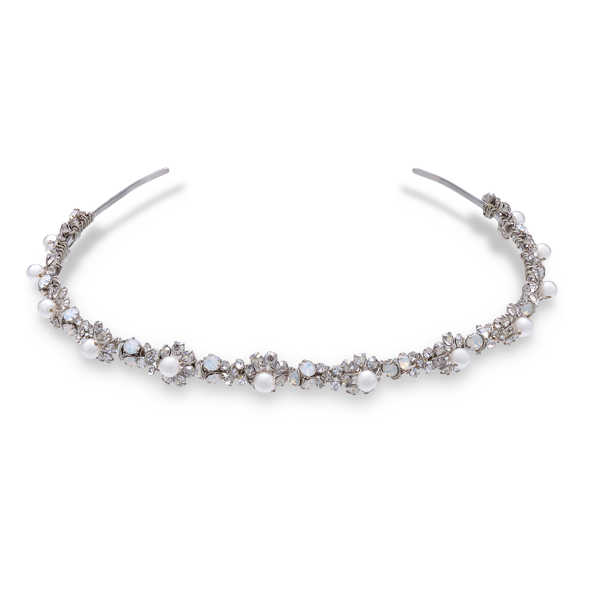 Lily Headband - Silver - Ellen Hunter NYC - Luxury Bridal Jewelry