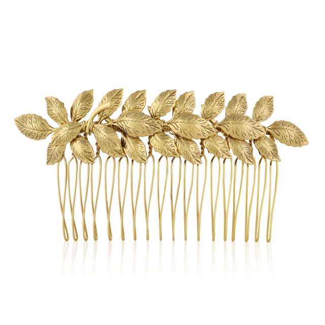 Daphne Comb - Antique Gold - Ellen Hunter NYC - Luxury Bridal Jewelry