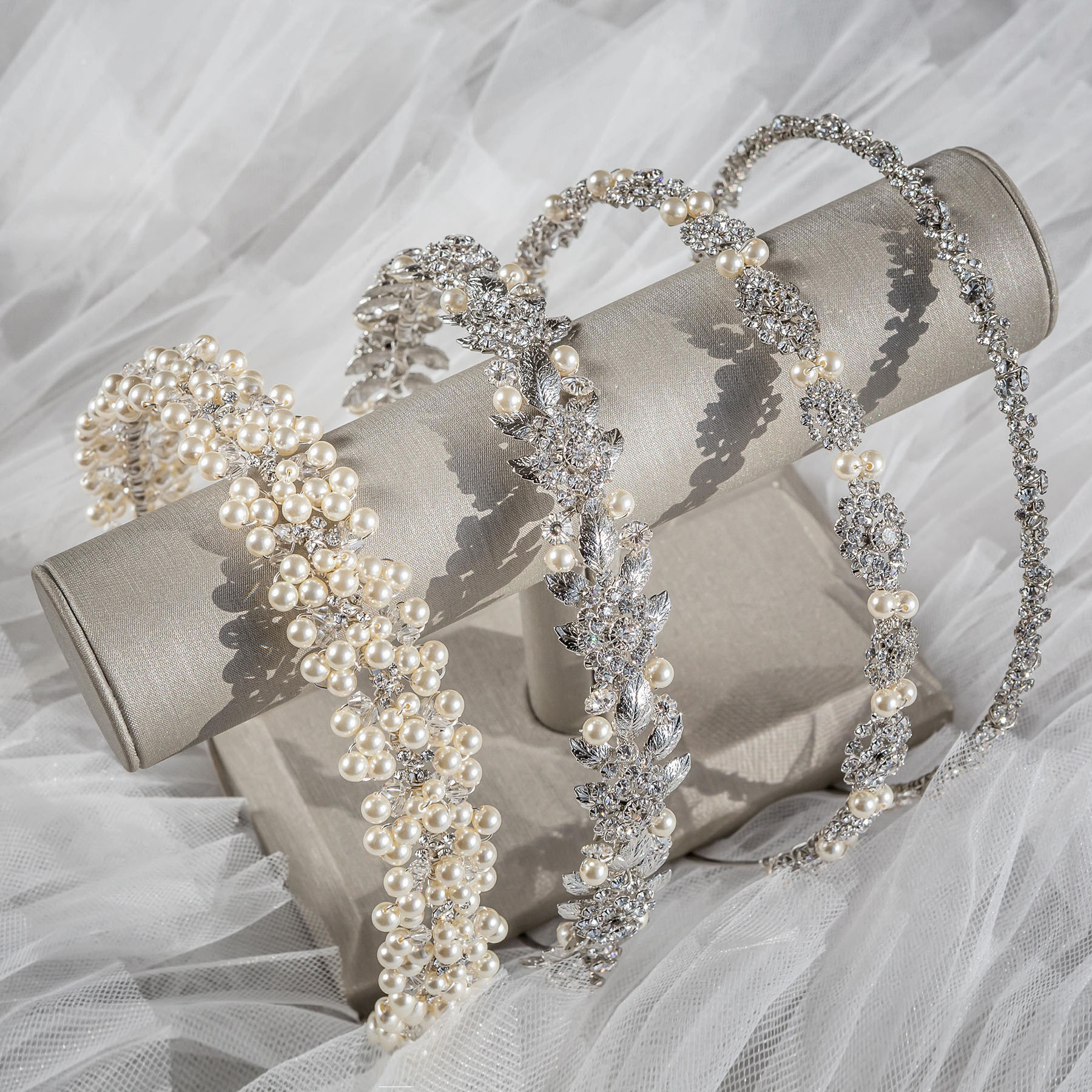 Mara & Nell Headband - Silver - Ellen Hunter NYC - Luxury Bridal Jewelry