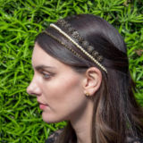 Angelina Headband - Gold and Black - Ellen Hunter NYC - Luxury Bridal Jewelry