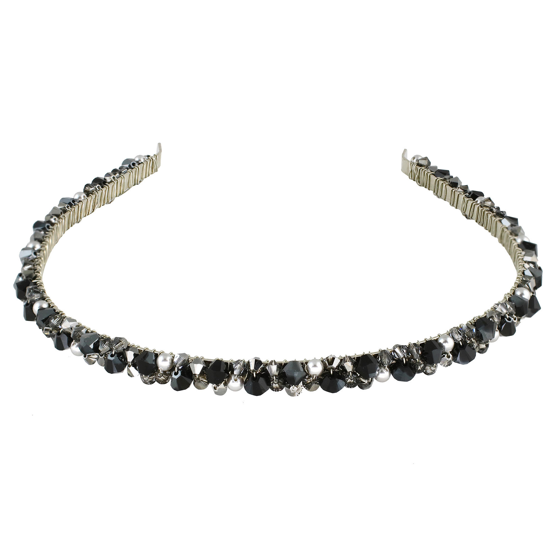 Jet Headband - Black - Ellen Hunter NYC - Luxury Bridal Jewelry