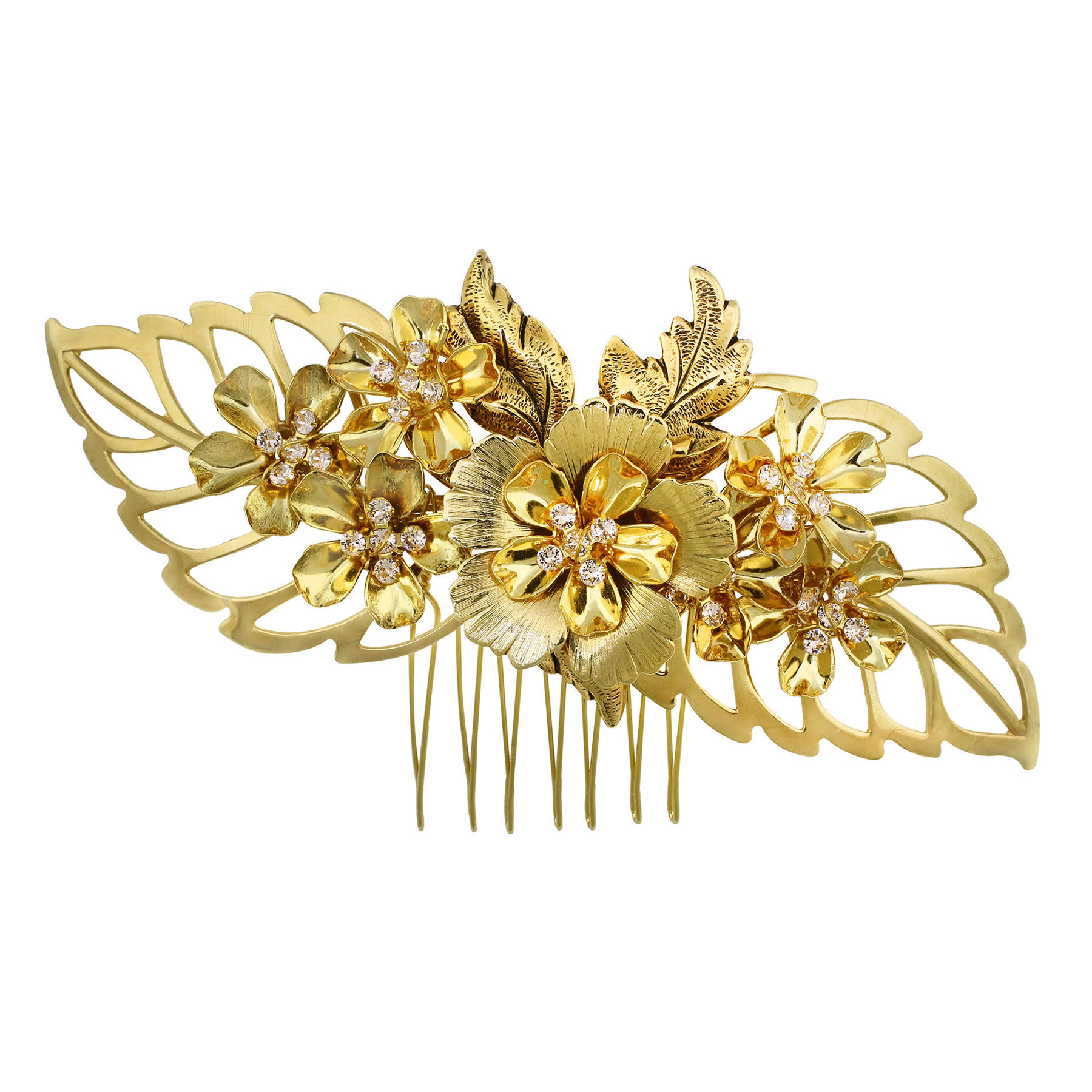 Santiago Comb - Gold - Ellen Hunter NYC - Luxury Bridal Jewelry