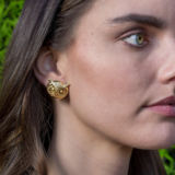 Owl Earrings - Gold - Ellen Hunter NYC - Luxury Bridal Jewelry