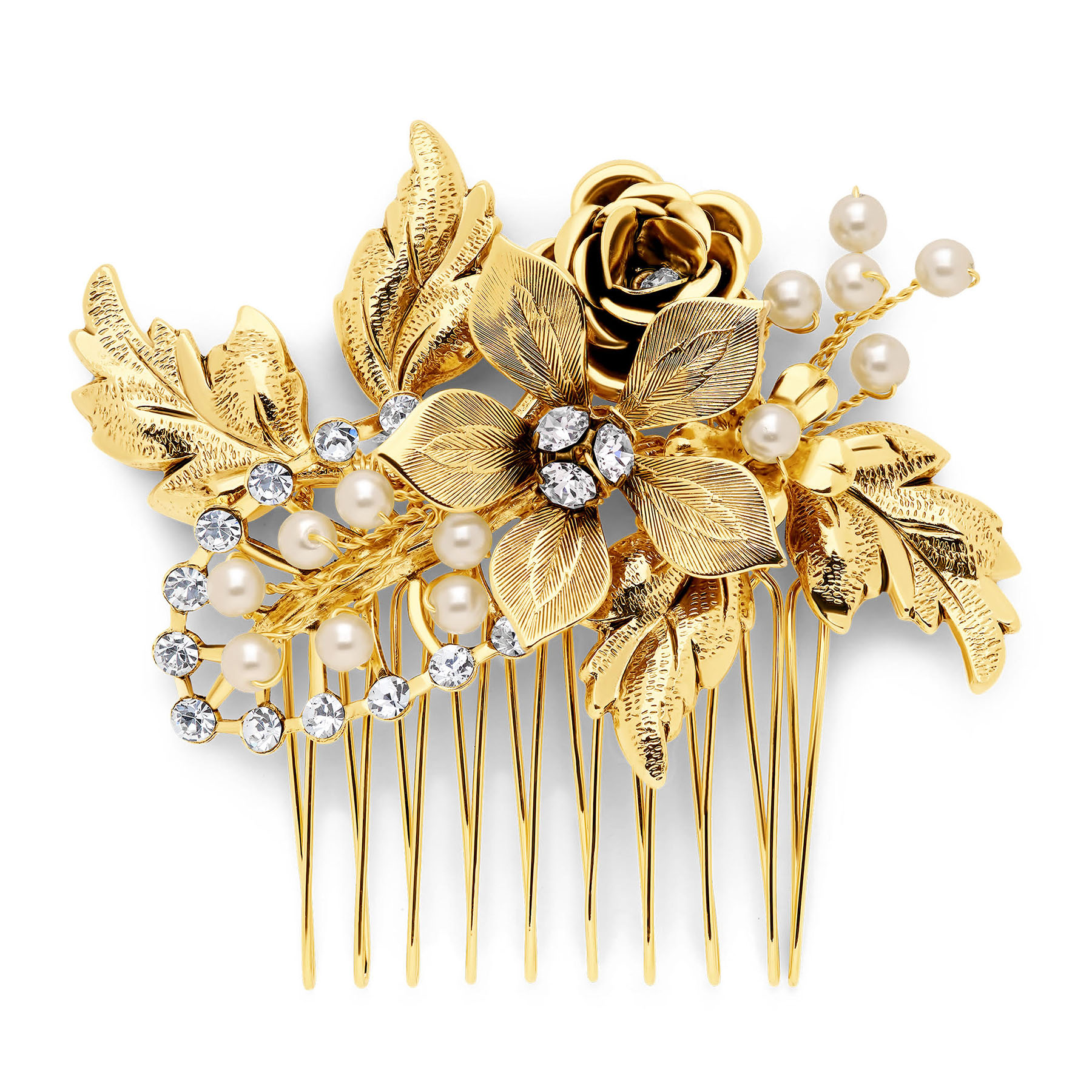 Brooke Comb - Gold - Ellen Hunter NYC - Luxury Bridal Jewelry