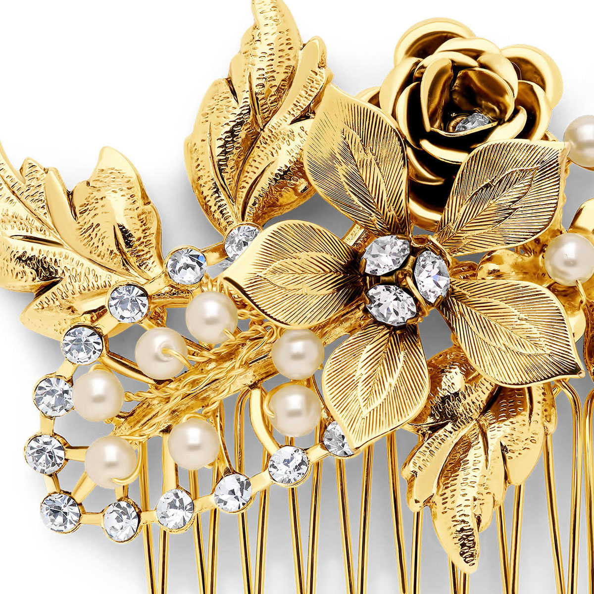 Brooke Comb - Gold - Ellen Hunter NYC - Luxury Bridal Jewelry