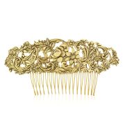 Amalfi Comb - Gold - Multi-colored - Ellen Hunter NYC - Luxury Bridal Jewelry