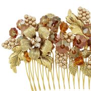 Autumn Comb - Gold - Multi-colored - Ellen Hunter NYC - Luxury Bridal Jewelry