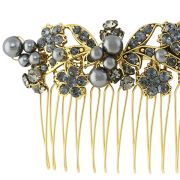 Jessica Comb - Grey / Gold - Ellen Hunter NYC - Luxury Bridal Jewelry