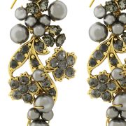 Jessica Earrings - Grey / Gold - Ellen Hunter NYC - Luxury Bridal Jewelry
